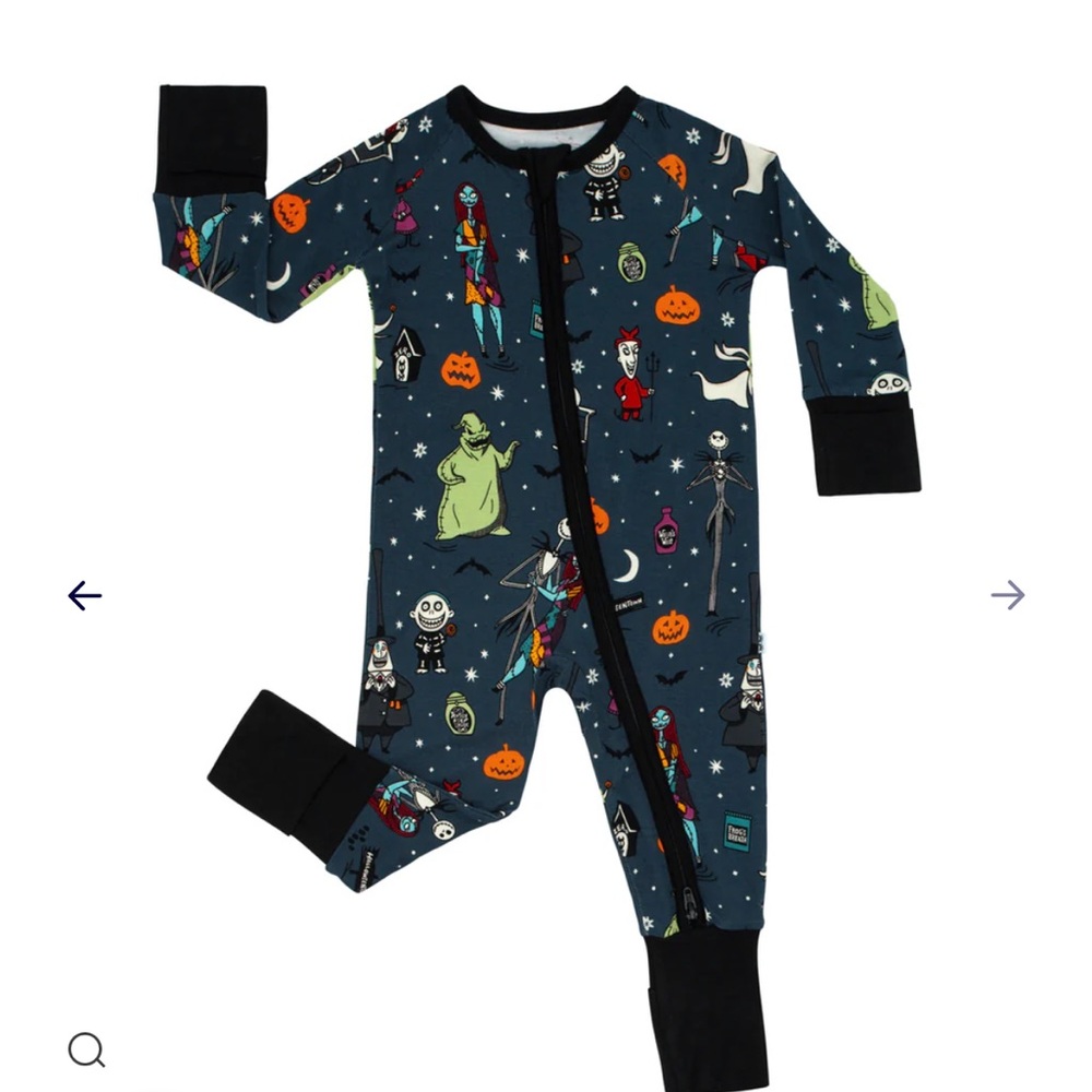 NWT Little Sleepies Jack Skeleton & Friends Zippy 12-18 months bamboo soft